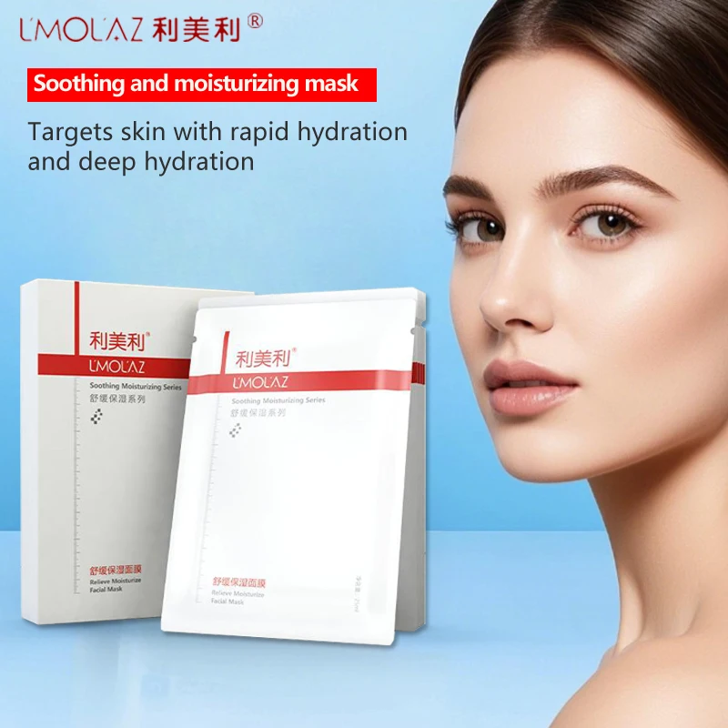 

LMOLAZ Soothing Hydration Face Mask-Calm Redness, Restore Dryness, Sensitive Skin Care with Ultra-Thin Breathable Sheet 5pcs