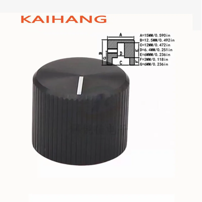 

5 шт. 15x12,5 мм цветная ручка с твердым сердечником из алюминиевого сплава, многооборотная ручка потенциометра, ручка для электрогитары, колпачок с круглым отверстием 6,4 мм