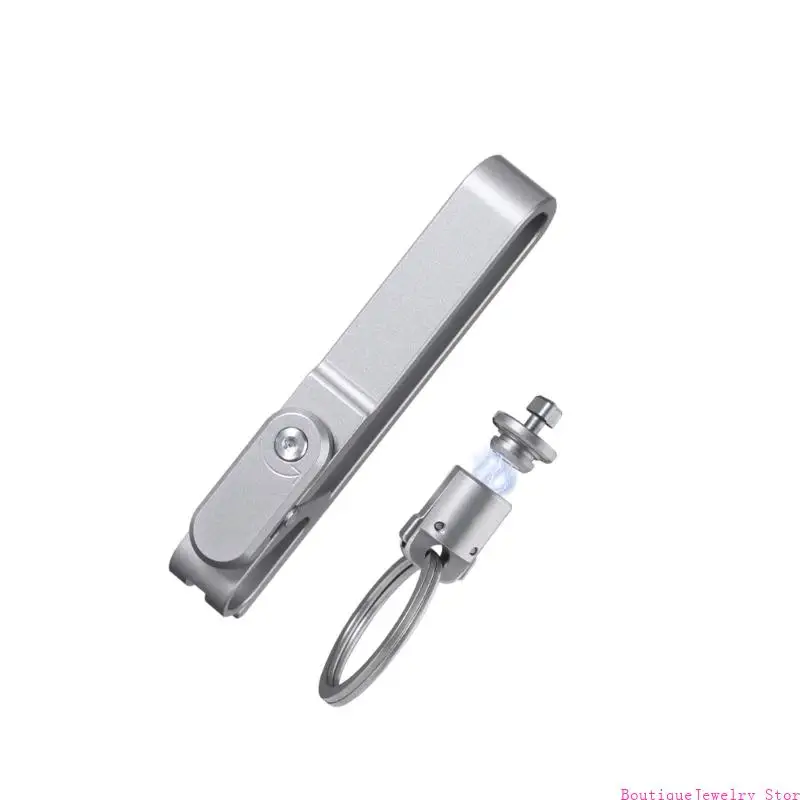 E1PE Lightweight Ti Alloy Keychain Belt Keyring With Corrosion Proof Properties For Outdoor Adventure And Daily Use
