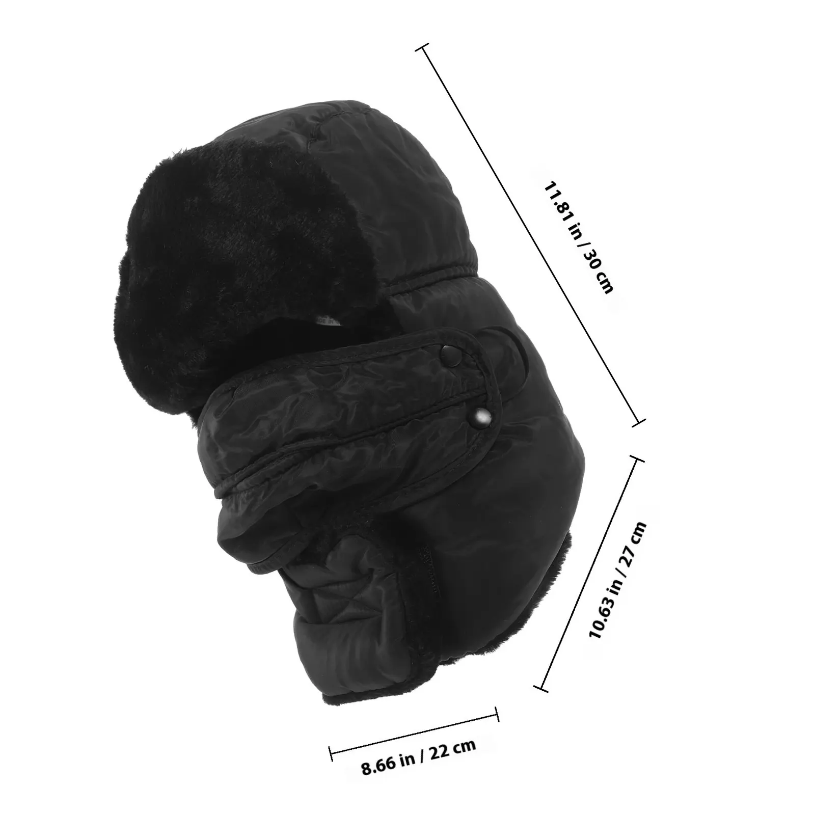 Cold Hat Black Thickened Windproof Winter Warm Hat Ear Neck Protection for Skiing Hiking Snowboarding Outdoor