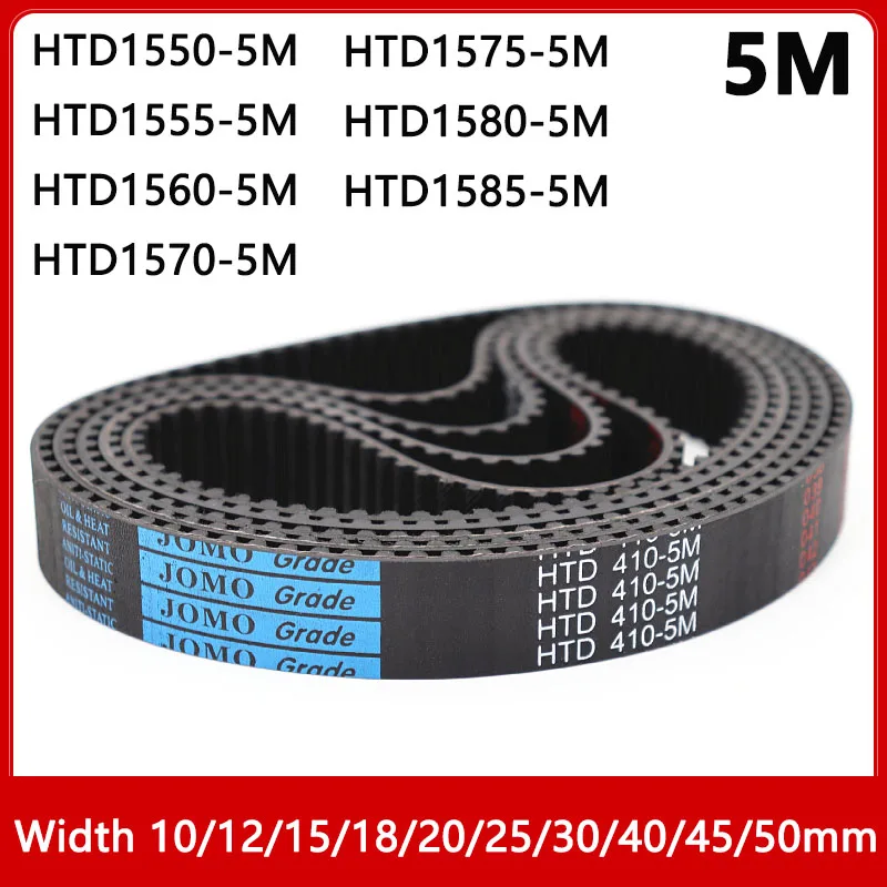 

1pc HTD5M Timing Belt C=1550 1555 1560 1570 1575 1580 1585mm Width 10/12/15/18/20/25/30-50mm Rubber Closed Loop Synchronous Belt