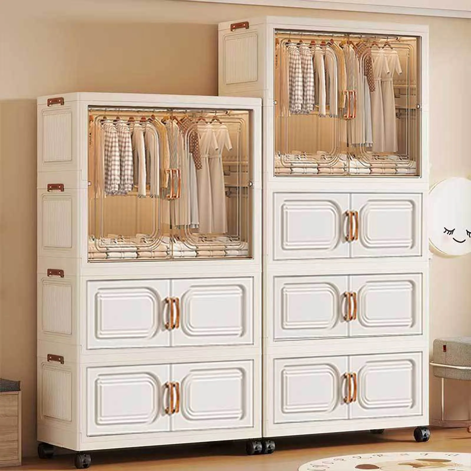 China's Preferred Free Installation Simple Wardrobe Home Clothes Blankets Storage Cabinets Children's Wardrobes Folding