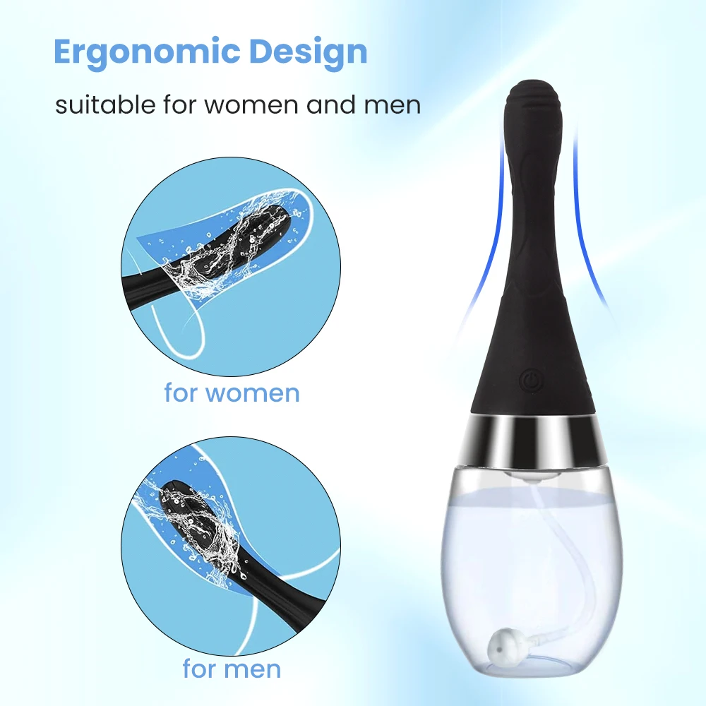 Men Women Colon Cleansing Automatic Electric Enema Bulb with 3 Speeds Rechargeable Anti Back-Flow Enema Douche