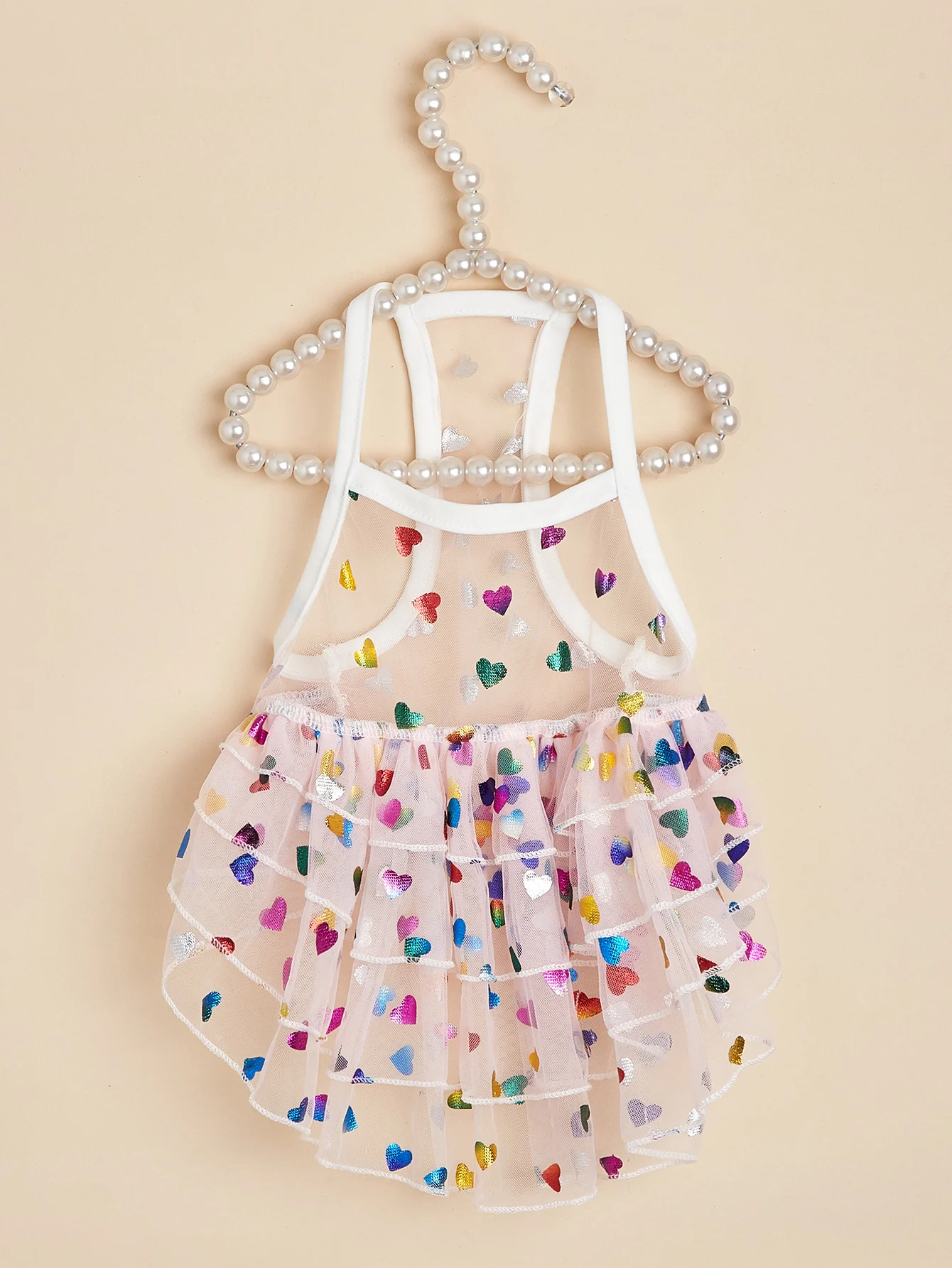 Spring Summer Pet Dog Cat Puppy Princess Dress Heart Printed Doggie Skirt Pet Apparel Dog