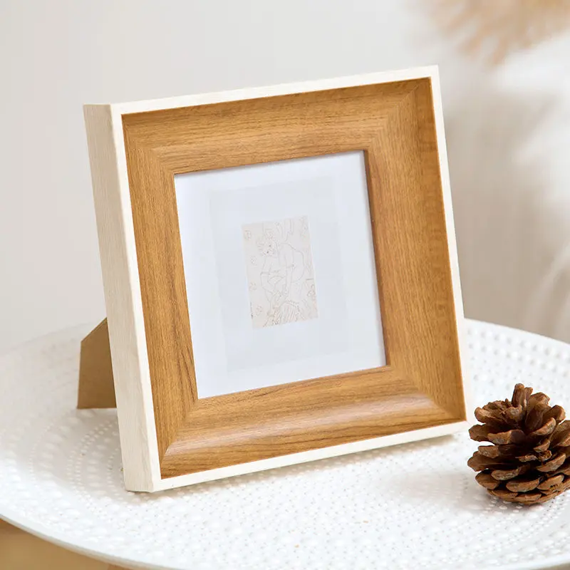 Color Splicing Square Photo Frame Stand 5 6 7 8 10 Inch Custom Art Mounting Frame Wall Hanging Creative Home Decor Picture Frame