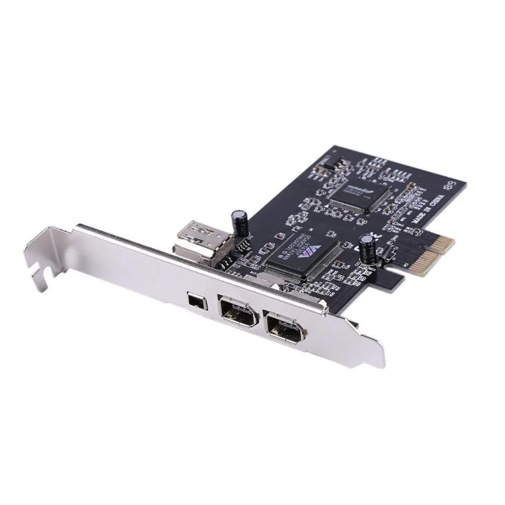 Plastic FireWire 1394a Controller Card 12×10×1.8cm (4.72×3.93×0.70in) Black IEEE 1394a Expansion Card External IEEE 1394 Adapter