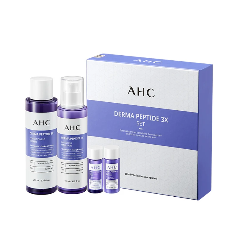 مجموعة كريم الأساس Ahc Derma Peptide 3X، لوشن البشرة، مستحضرات التجميل المريحة والرطوبة والهيالورونيك