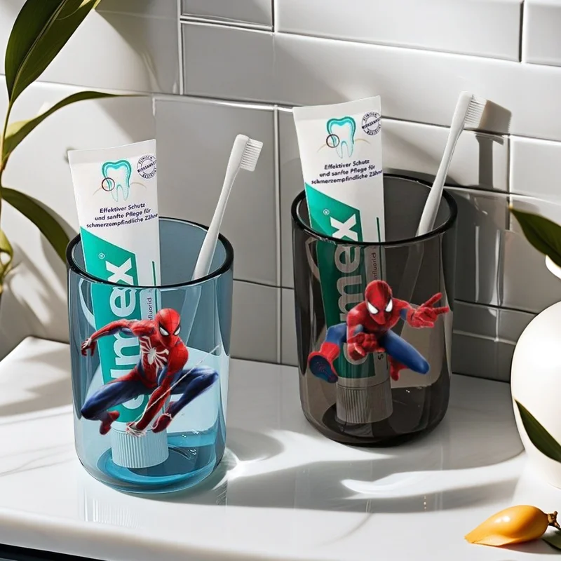 Taza de cepillo de dientes de Spider-Man de Marvel, taza de Deadpool para niños y niñas, taza para enjuague bucal de dibujos animados (sin mango), regalo de cumpleaños multifuncional