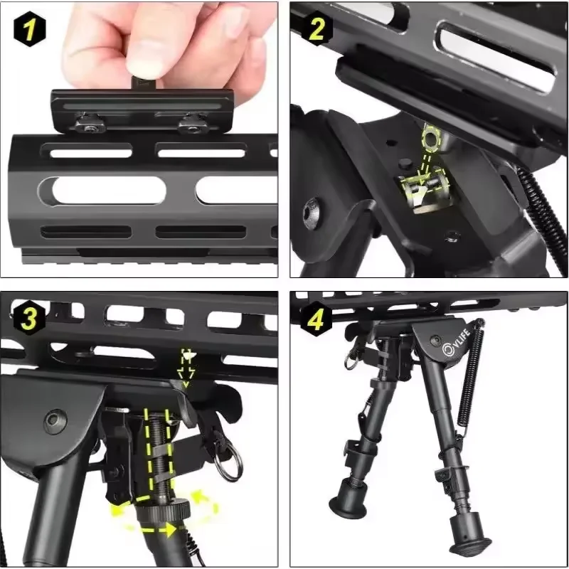 Adaptador bípode KeyMod M-LOK Picatinny con perno giratorio - imagen 3