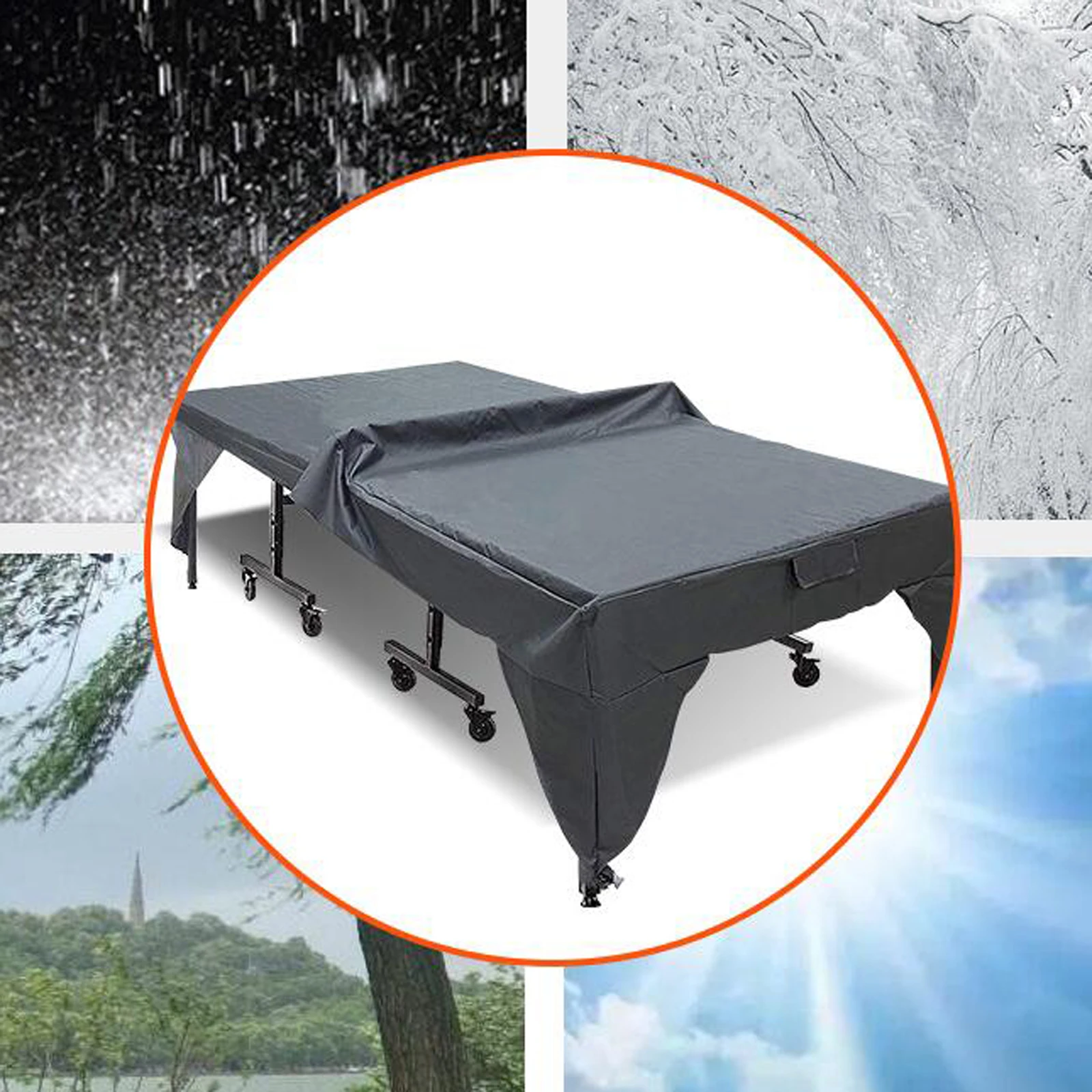 Ping Pong Table Cover Waterproof Dust Cover All Weather Protective Cover Rainproof Tennis Tablecloth Cover for Indoor Outdoor