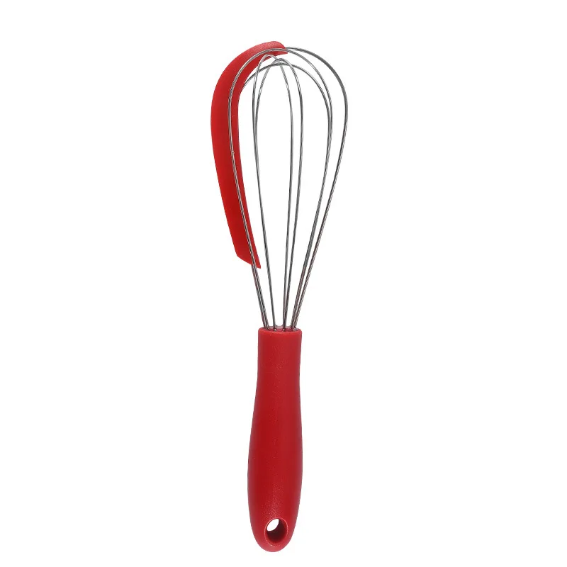 Silicone Wire Whisk With Silicone Spatula Manual Egg Stirring Whisk Balloon Whisk Milk and Egg Blender Beater