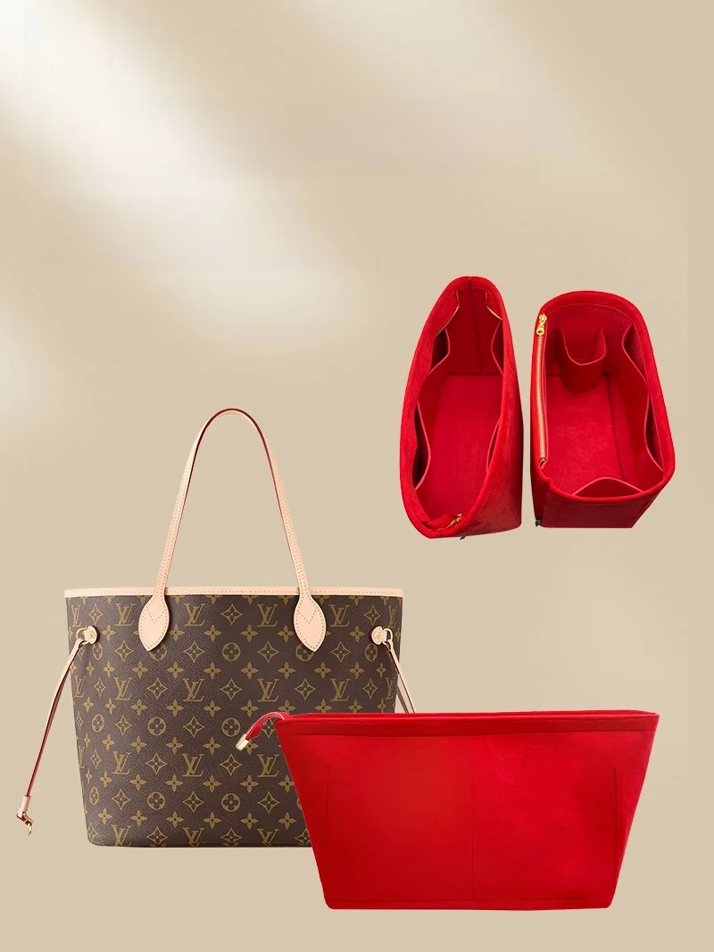 

LV Neverfull, средняя внутренняя сумка, сумка-тоут, бархатный органайзер для хранения для женщин, чистый цвет, кубический мавп