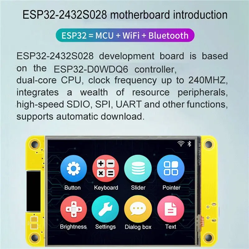 2 Set Layar ESP32-2432S028R ESP32 2.8 Inci 240X320 Layar Sentuh Resistif ESP-WROOM-32 Papan Pengembangan WIFI & Bluetooth