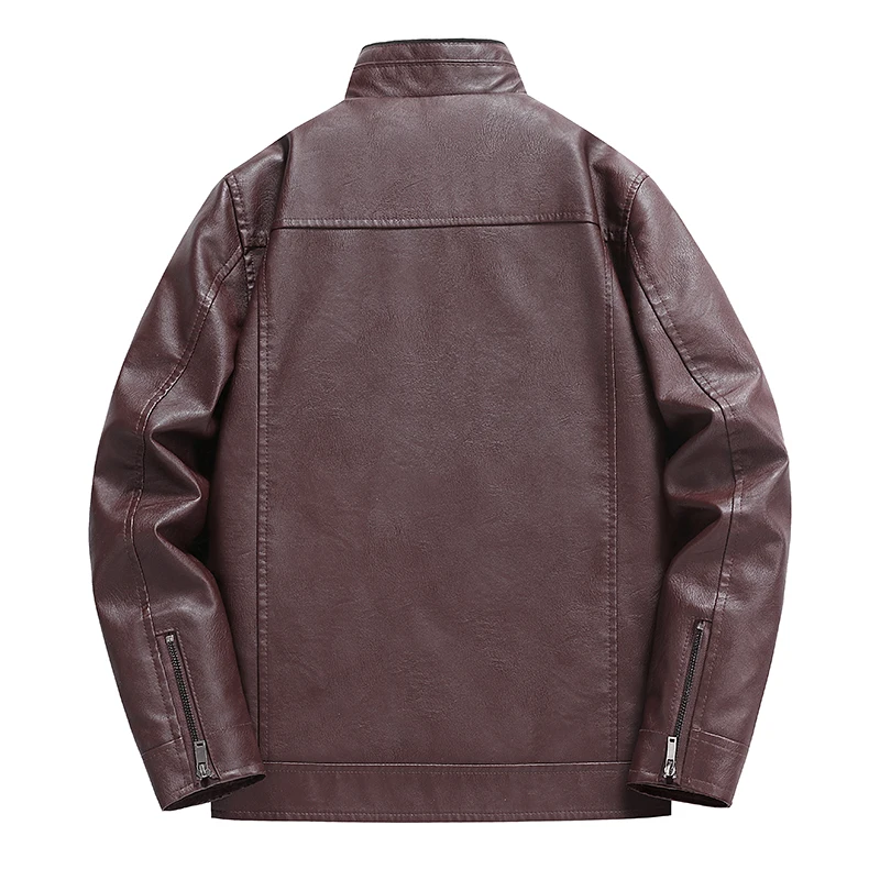 Men's Outdoor Running Sports Windproof and Breathable Plus Size Jacket for Spring and Autumn Fashion Handsome Pu Leather Jacket