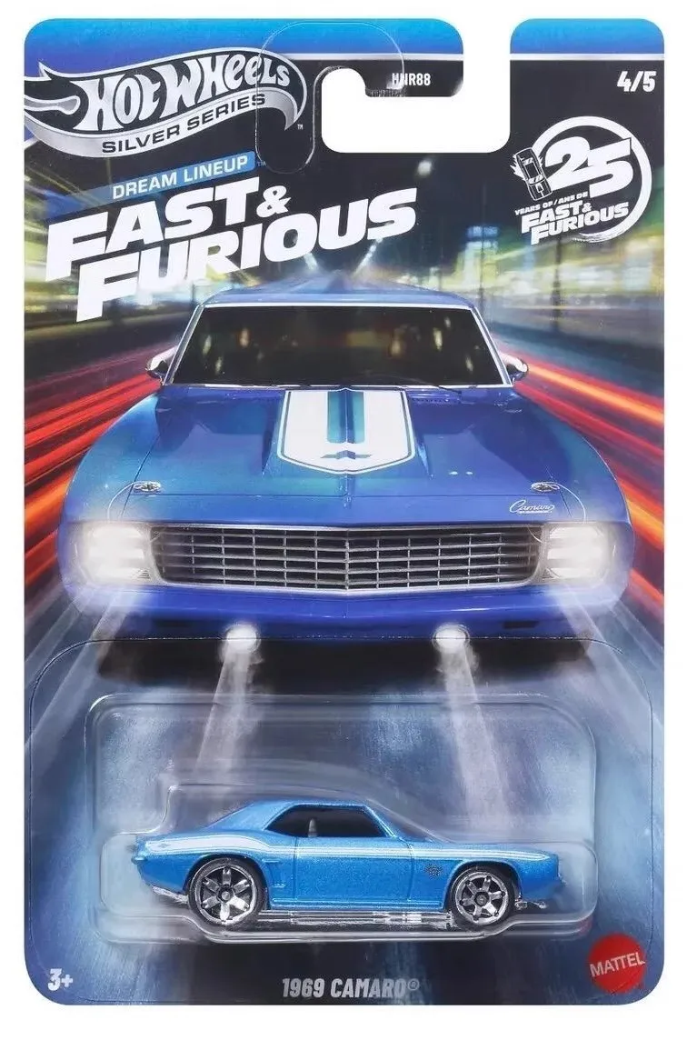 1:64 Nowe Hot Wheels Srebrne Auta z Serii FAST & FURIOUS Model HNR88 Model Auta ze Stopu Nissan Subaru Auta Kolekcjonerskie na Prezent Urodzinowy