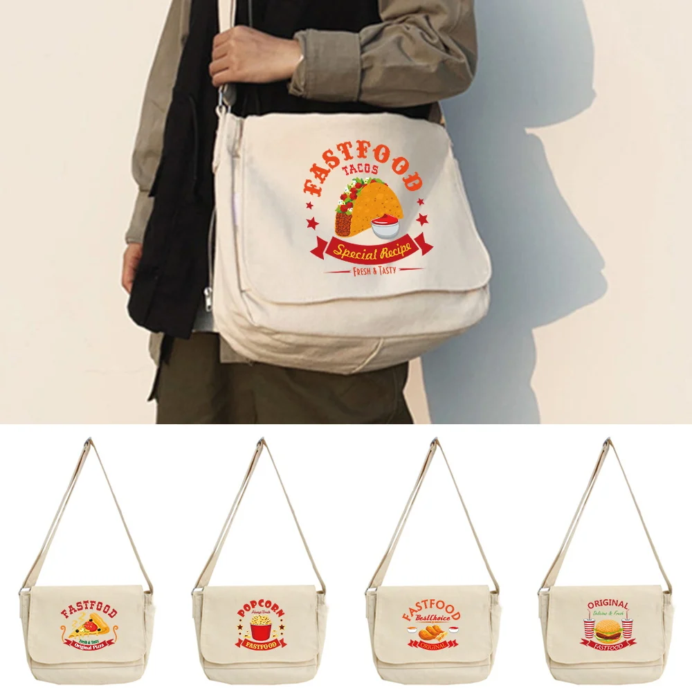 

Large-capacity Shoulder Bag Fashion Food Pattern Joker Crossbody Multifunctional Adjustable Shoulder Strap Commuter Bag