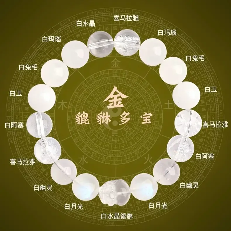 Pixiu Five Elements Lack of Gold Supplement Gold Festive Products Bracelet 6A Upgrade Duobao Natural Crystal Energy Hand String