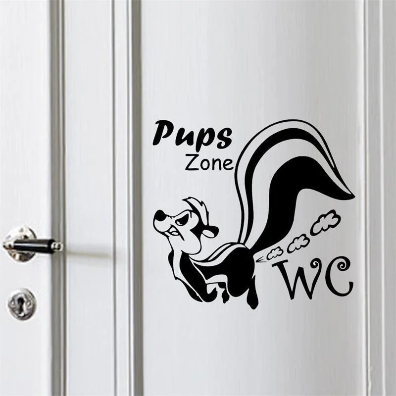 Creative Squirrel Wall Sticker Removable Vinyl Hollow Out WC  Decals Animal Home Decor (Color: Black)