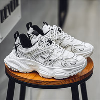 Summer men's shoes new thick soled explosive men's breathable height increasing comfortable casual running mesh dad sports shoes