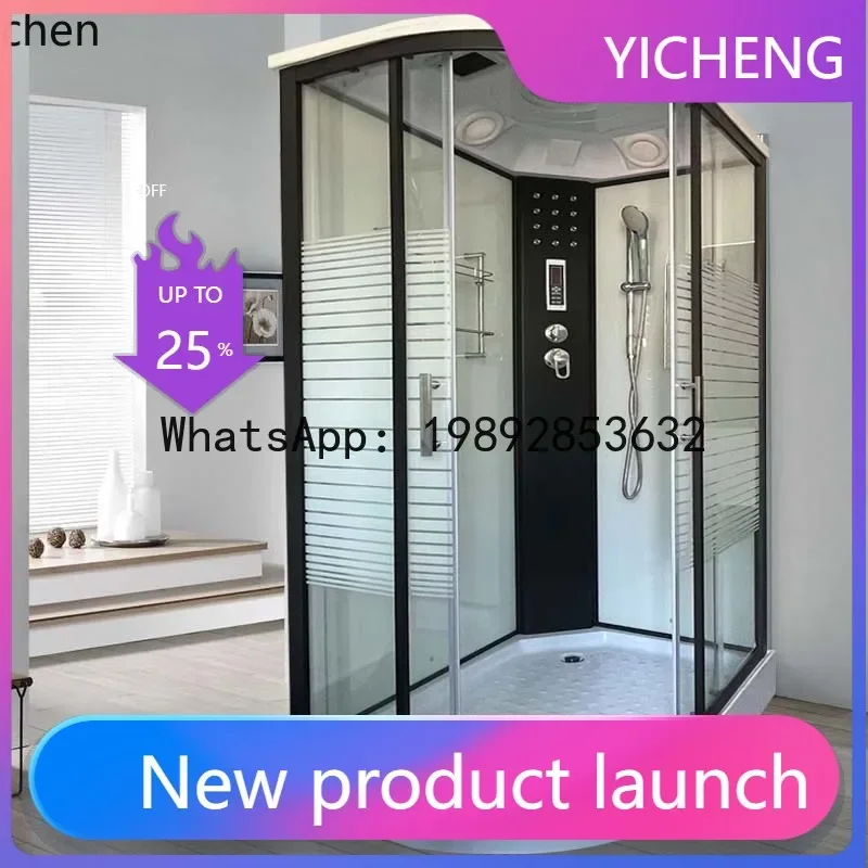 T25 shower room bathroom integrated bath room household bath room wet and dry separation arc fan glass partition