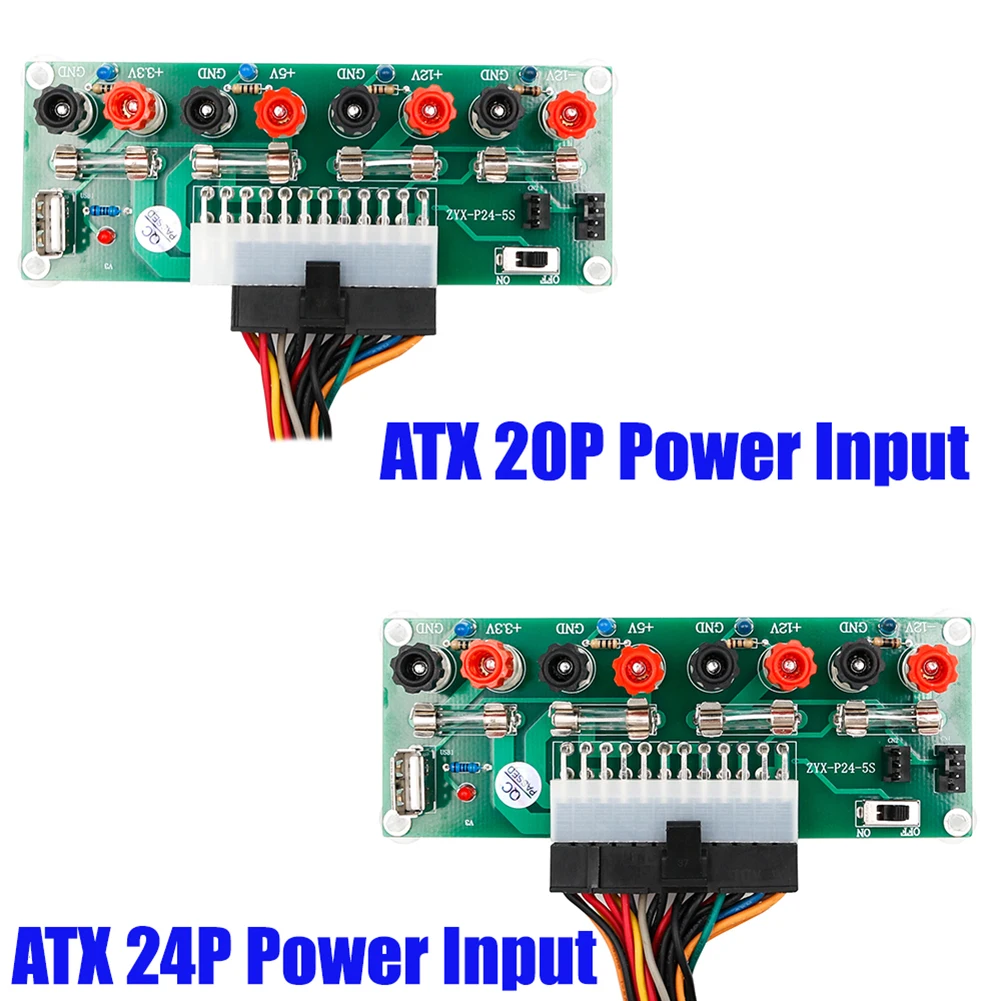 20/24 Pins ATX Power Breakout Modul Adapter 12V 5V 3,3V Computer Netzteil Netzteil für Desktop-Computer