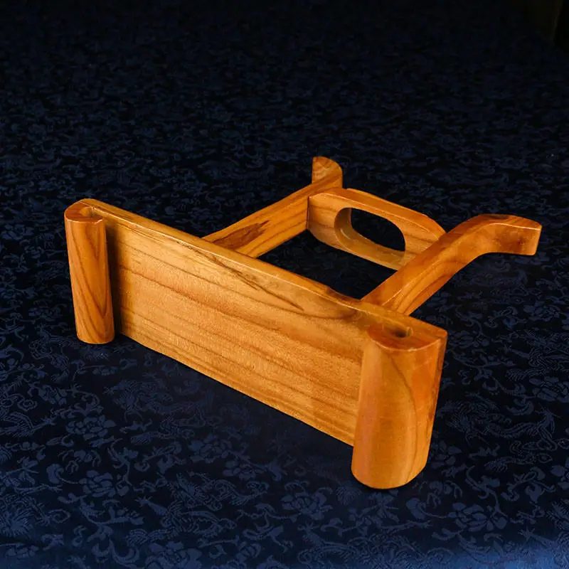 Peach Wood Sword Cane Gun Holder Upright Stand Display Rack