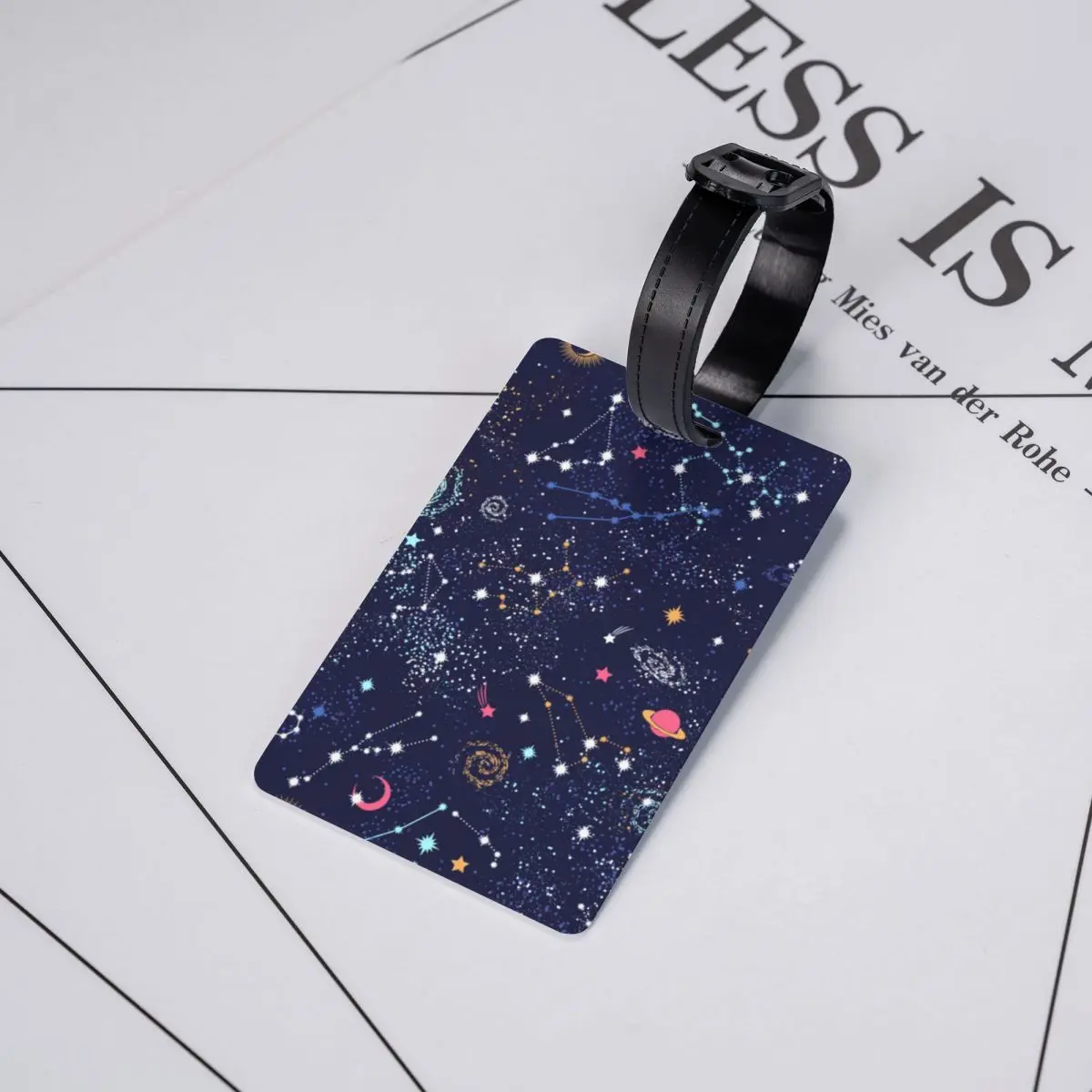 Etiqueta de bagagem personalizada Space Galaxy Constellations Etiqueta de identificação de capa de privacidade de bagagem de mala