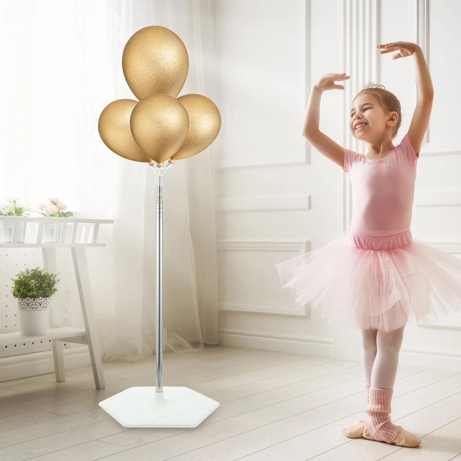 

Balloon Rod Tool Column Base Rack with Reusable Holder Holders for Floor Balloons Stand