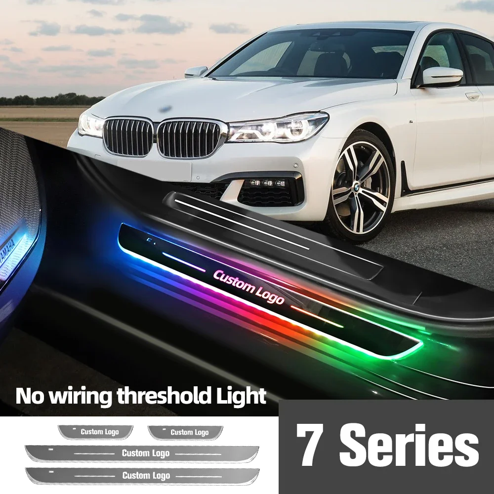 For BMW 7 Series G11 G12 2015-2022 2020 2021 Car Door Sill Light Customized Logo LED Welcome Threshold Pedal Lamp Accessories