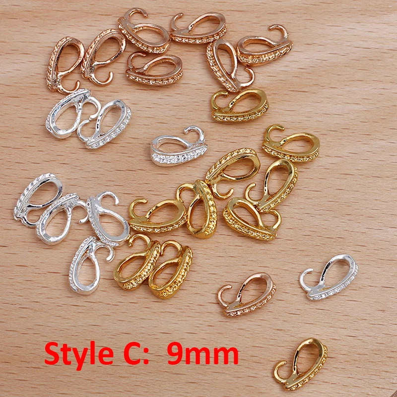 Pinch Bail Fechos para Fazer Jóias, Ganchos Clips, Encantos Conector, DIY Pulseira Acessórios, 20Pcs