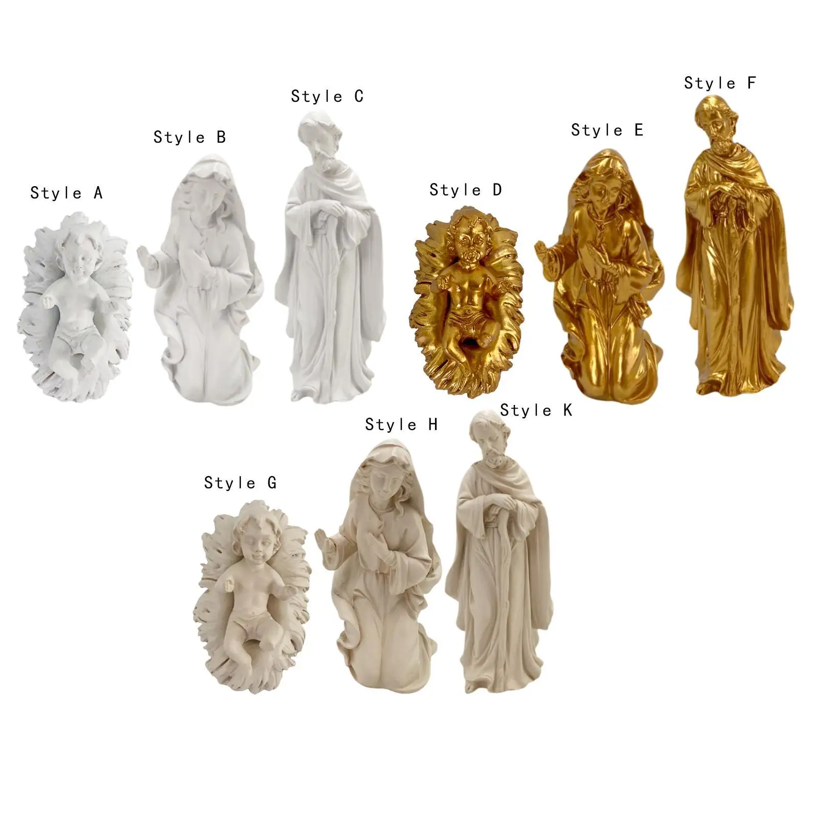 

Nativity Scene Ornament Jesus Statue Decor Festival Ornament Christian Ornament Nativity Set Figurine for Living Room Desktop