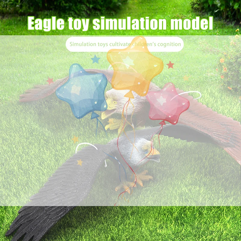 1 Piece Outdoor Eagle Figurine Hanging Bird Deterrent Plastic Eagle Ornament Vivid Flying Bird Hawk Decoy Garden Scarecrow