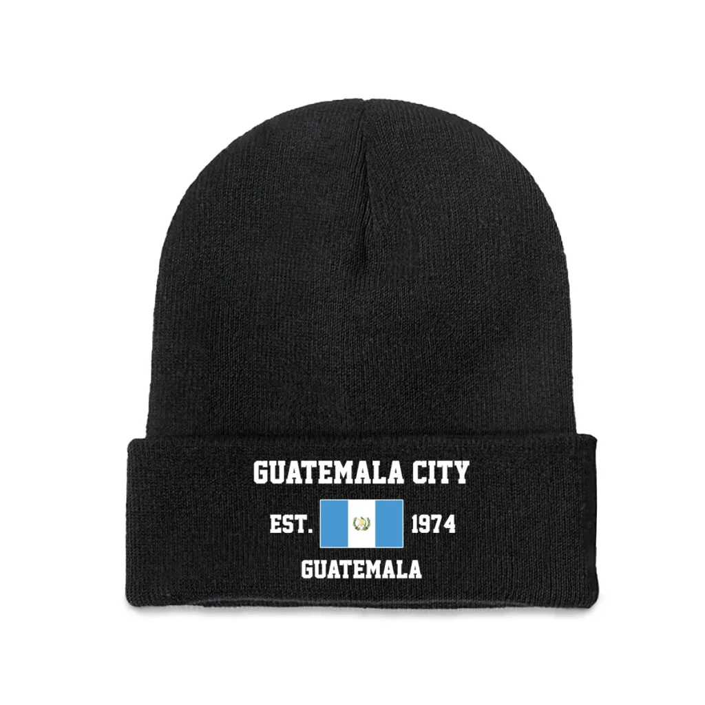 Guatemala EST.1974 Guatemala City Capital Men Women Unisex Knitted Hat Winter Autumn Print Beanie Cap Warm Bonnet