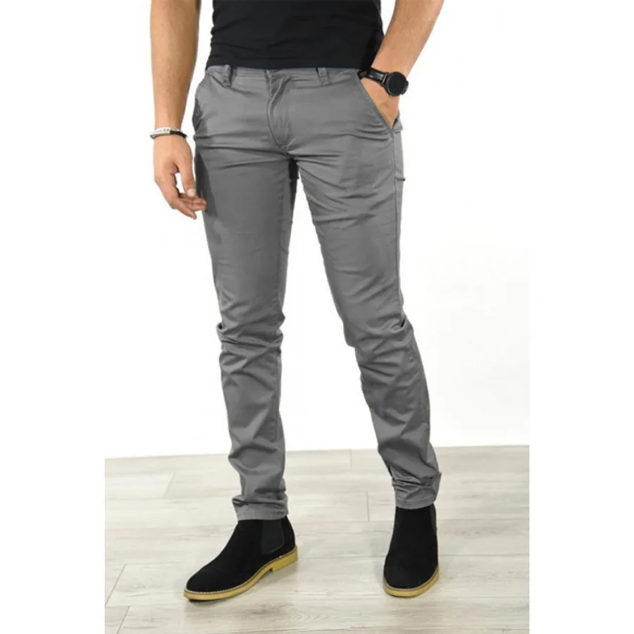 2025 New Casual Pants Men's Classic Style Fashion Business Slim Straight Trousers Solid Daily Versatile Men Clothing Pantalones