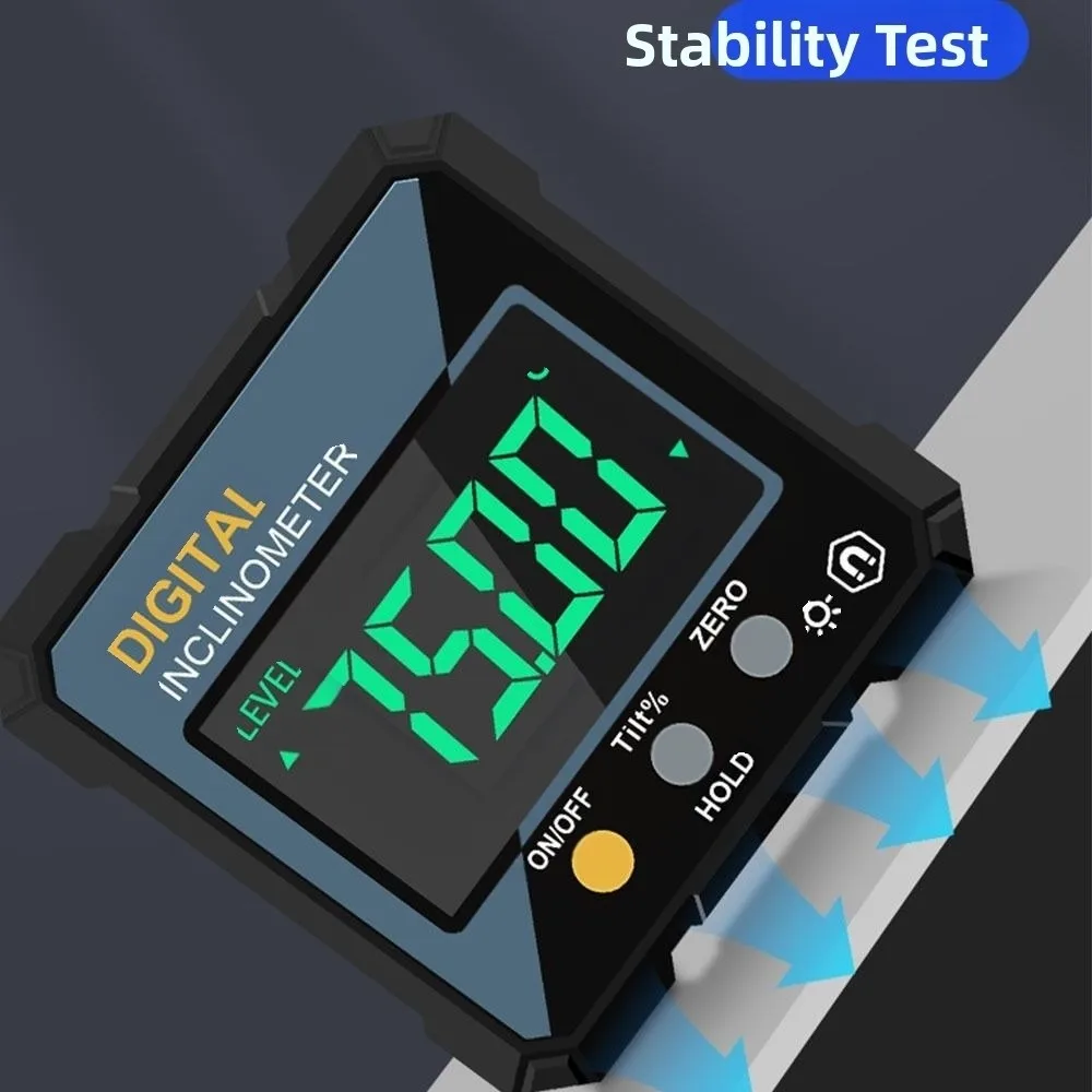 

Waterproof Electronic Angle Protractor Single-sided Magnetic High-precision Slope Meter LCD Backlight Level Gauge