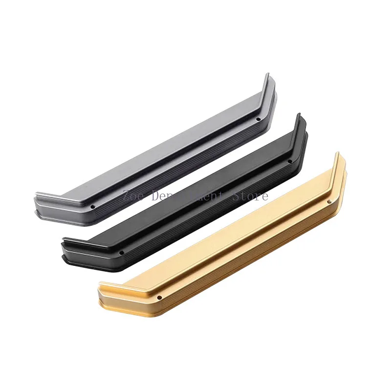 Edged horn wardrobe drawer golden handle embedded cabinet door concealed invisible handle cabinet embedded dark handle