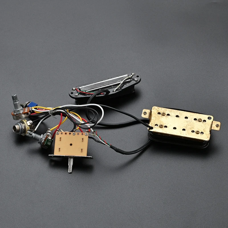 New Prewired Guitar Wiring Harness With Dual Hot Rail Humbucker Pickup Set For Strat Squier Tele Electric Guitar Replacement