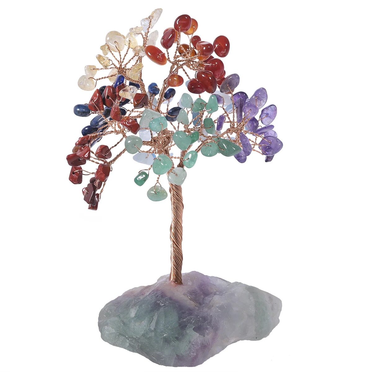 

TUMBEELLUWA Natural Crystal Money Tree With Fluorite Base Amethyst Reiki Luck Tree Feng Shui Decoration Home For Wealth