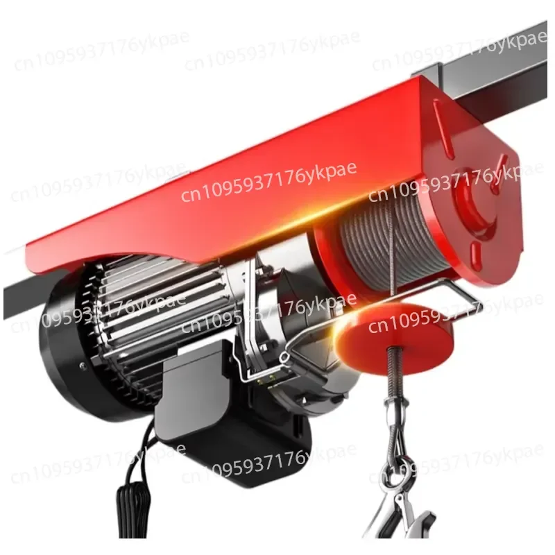 New 5kg Wire Rope Mini Electric Hoist Winch 220V/110V High Speed 100-500KG Remote Control Metal Winch