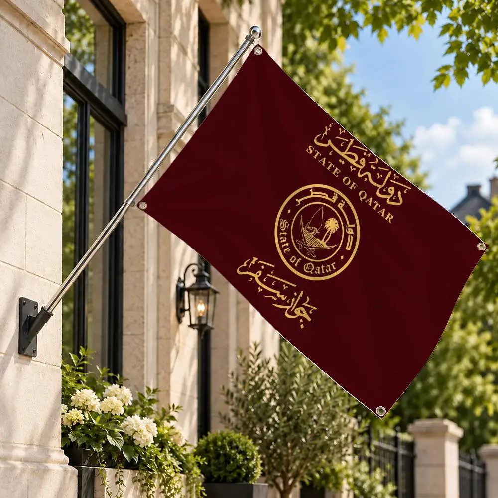 Flag Qatar flag Flags Decor Flag Banner Indoor Outdoor Wall Decor for Garden Yard Porch Patio