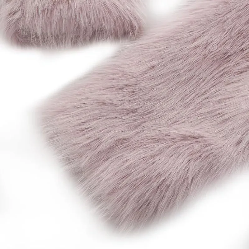 Kardigany Pluszowy Płaszcz Dekolt Okrągły Krótki Luźny Jednolity Futrzany Płaszcz Puszysty Biały Luksusowy Elegancki Sztuczne Futro Królicze Kurtka Casualowy Top Damski