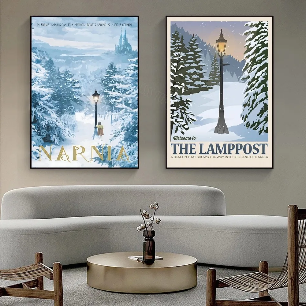 Narnia Map Poster Chronicles Of Narnia Prints Vintage Style Fantasy Maps Wall Art Picture Painting Home Room Wall Decor
