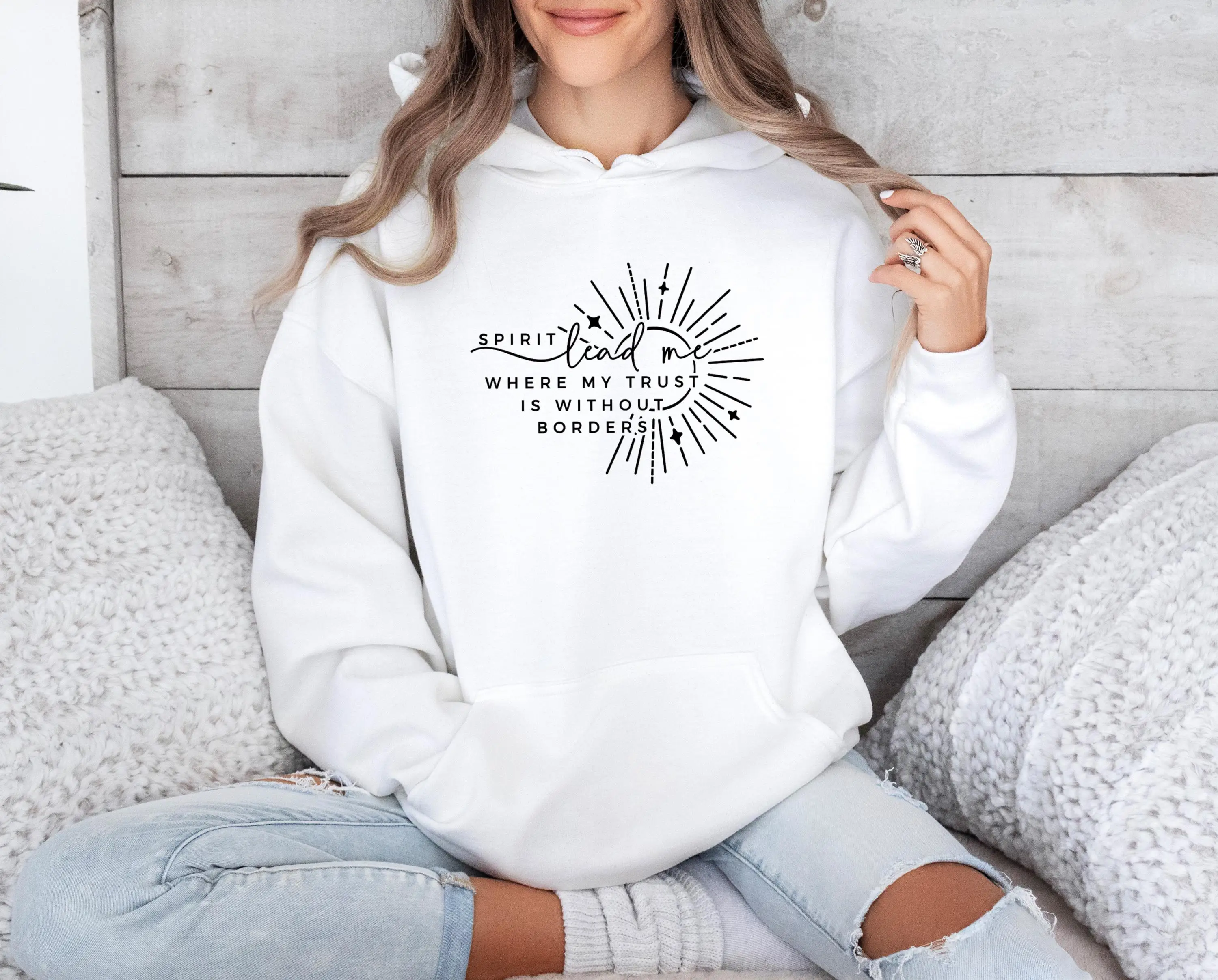 

Spirit Lead Me Hoodie Women Long Sleeve Sweatshirt Pullover Tops Unisex Fashion Autumn and Winter Clothing Streetwear