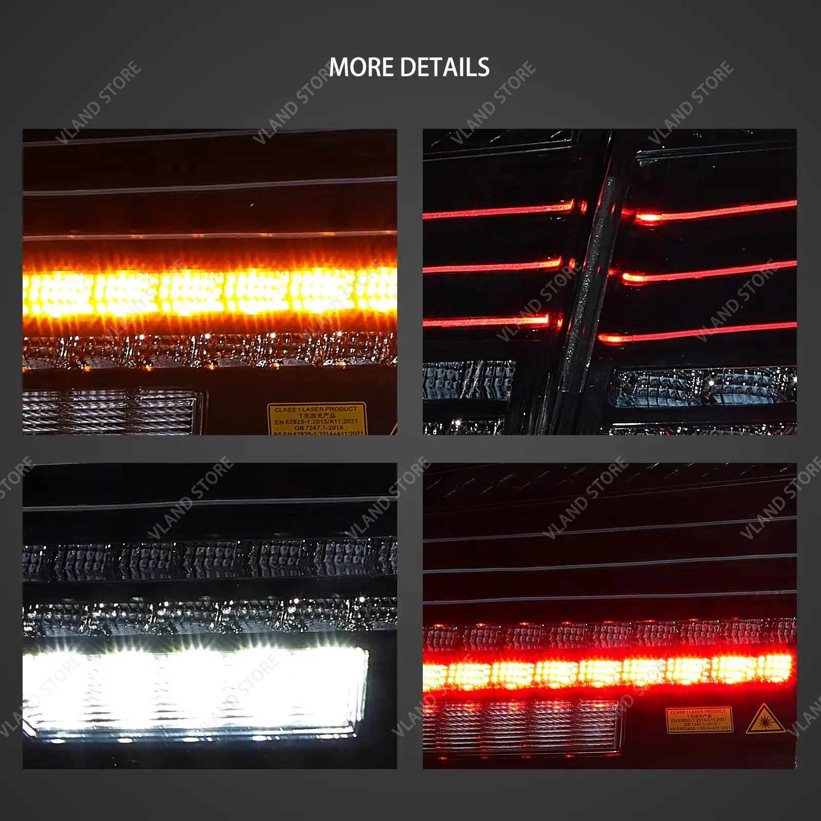 Vland 2012‑2019 3 Series F30 F80 Aftermarket CSL Style Laser Tail Lights Set E‑mark Approved Facelift Upgrade Rear Lamp Set