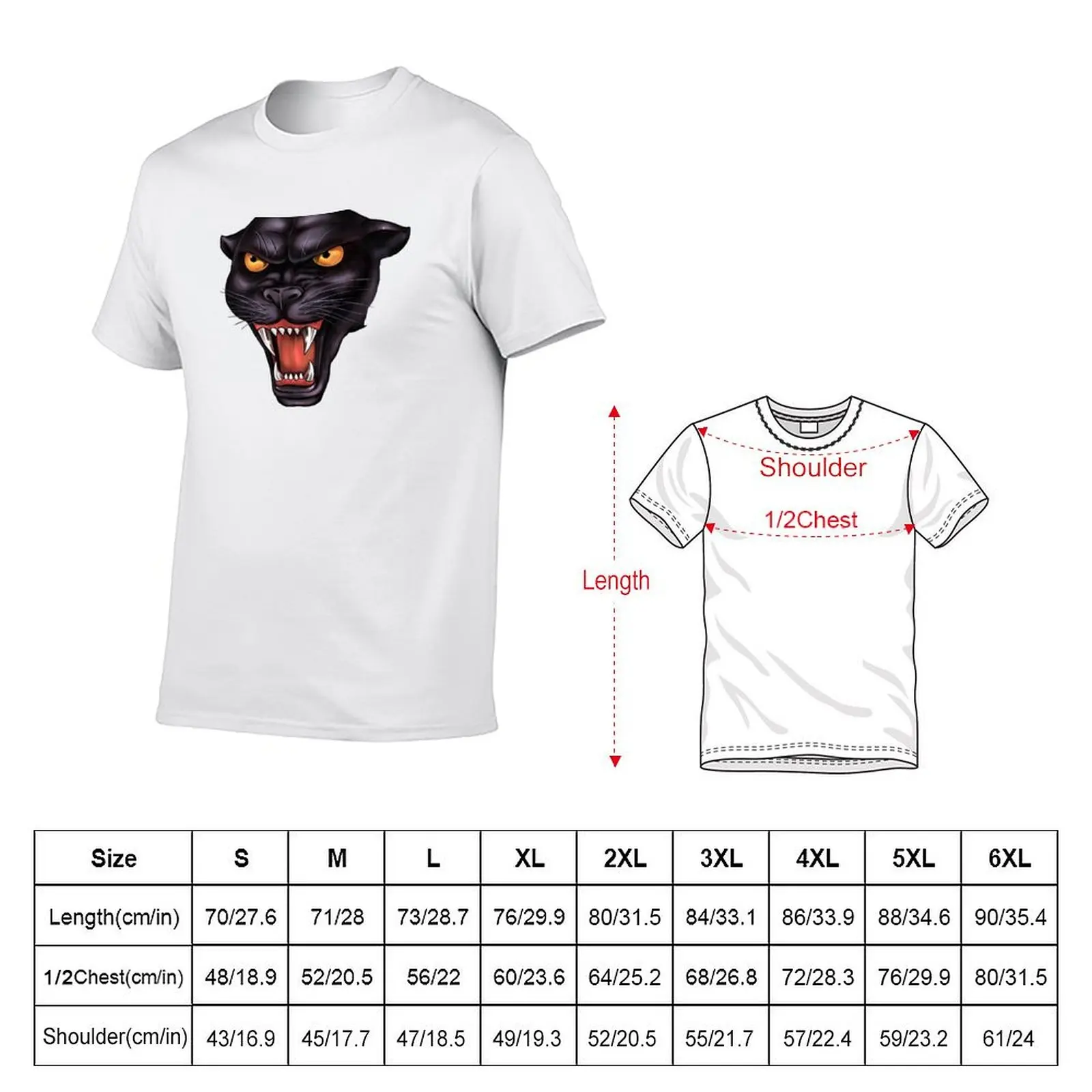 Rowdy Panther Head T-Shirt graphic t shirt vintage anime clothes t shirt for men
