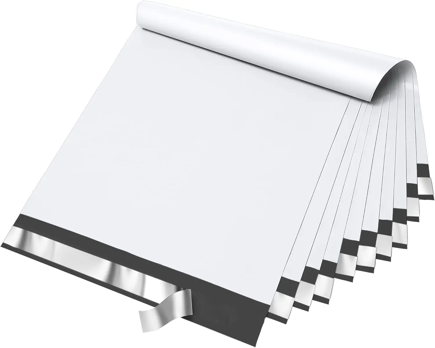 

100 Pcs 12x15.5" Poly Mailers, Heavy Duty, for Clothing, Books, Self-Seal Shipping Bags, White