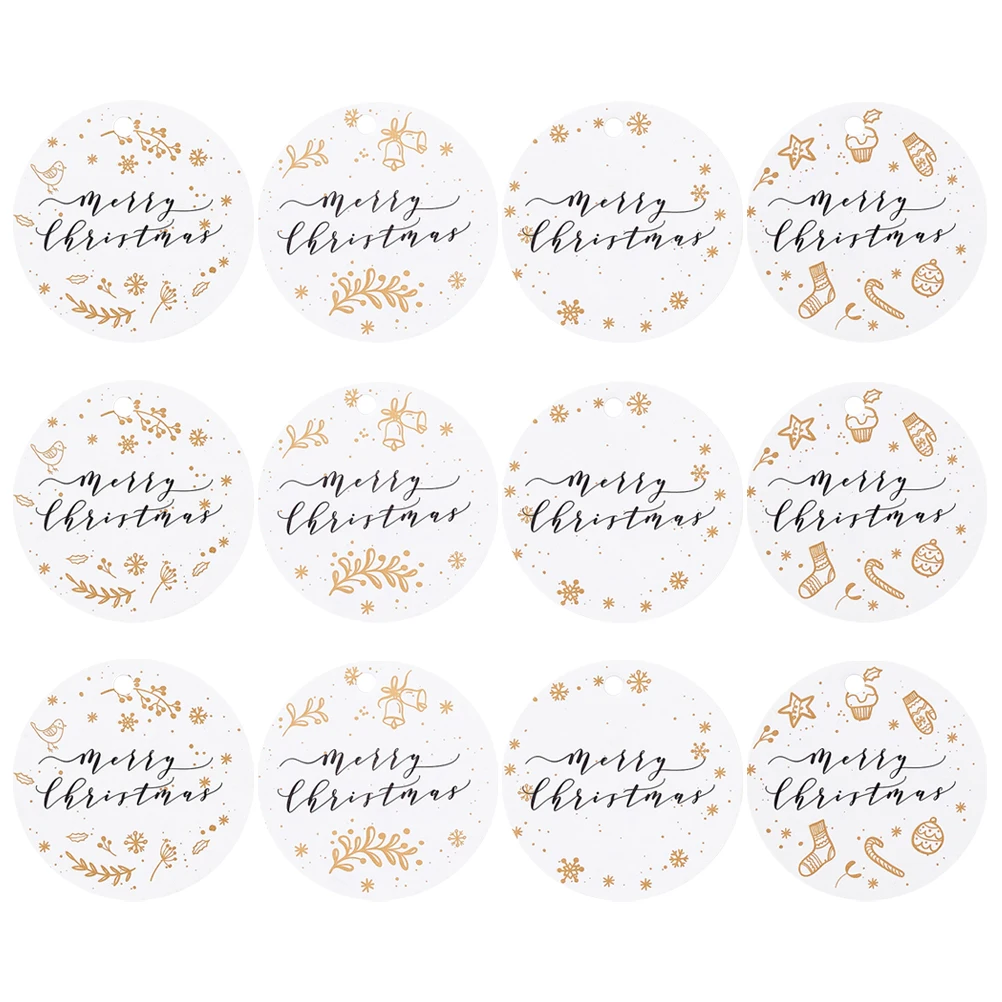 

400 Pcs Bakery Decoration Hang Tag Christmas Name Label Round Labels Tabs Present Wrapping Gift Tags Merry Baking Pendant