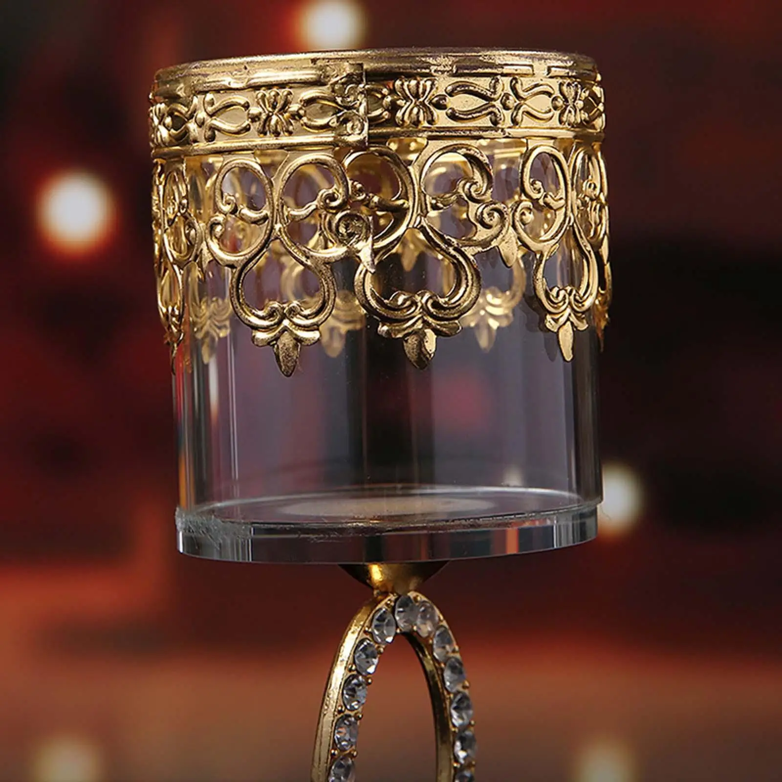 Glass Crystal Candlestick Candle Holders Candelabra for Wedding Tabletop Accessories Decoration