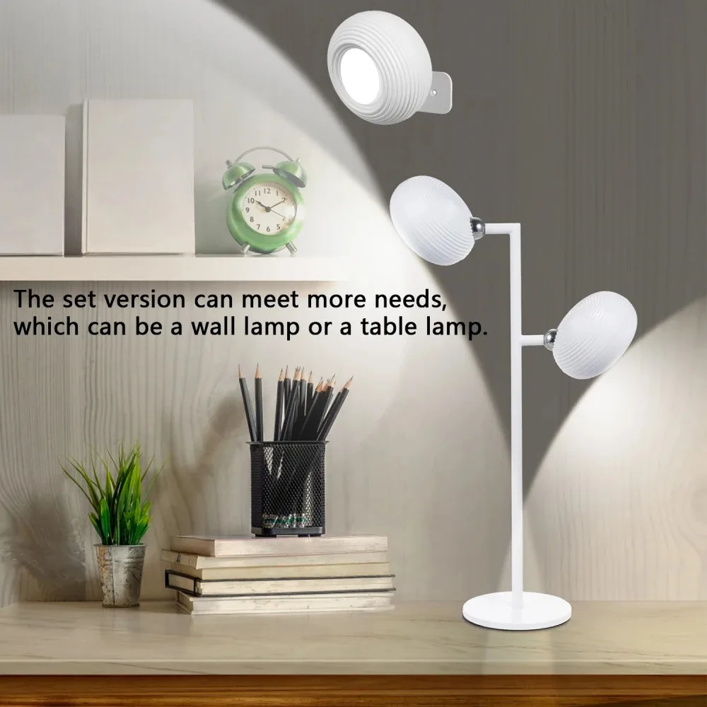 Magnetische bureaulamp, wandlamp, 360° °   roterende bureaulamp met draadloos opladen, aanraakbedlampje, afneembare lamp