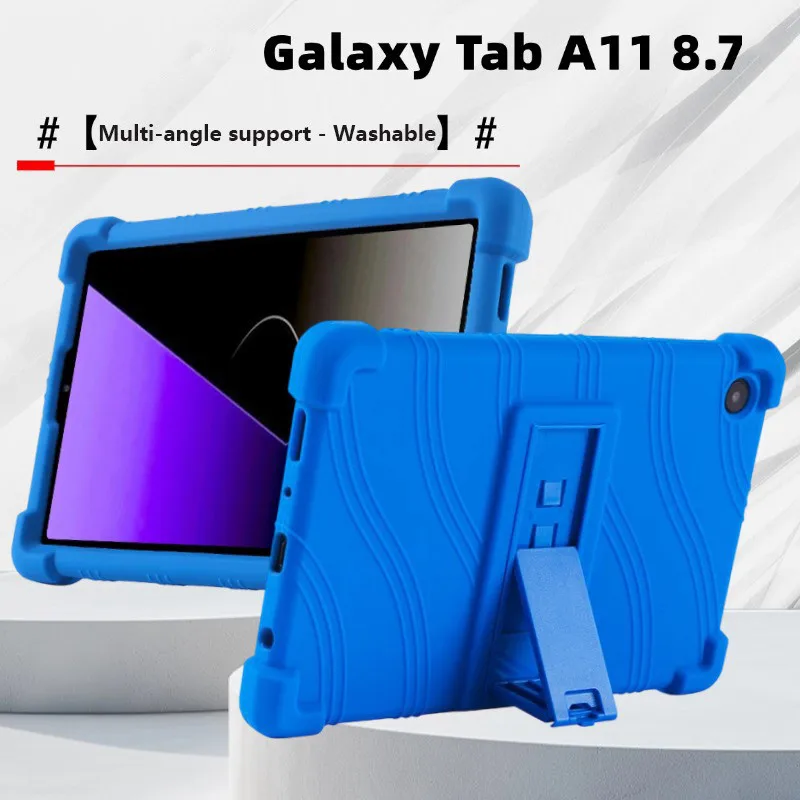 

Противоударный чехол для Samsung Galaxy Tab A11 8,7 дюйма SM-X135G SM-X130, мягкий силиконовый чехол с регулируемой подставкой для планшета